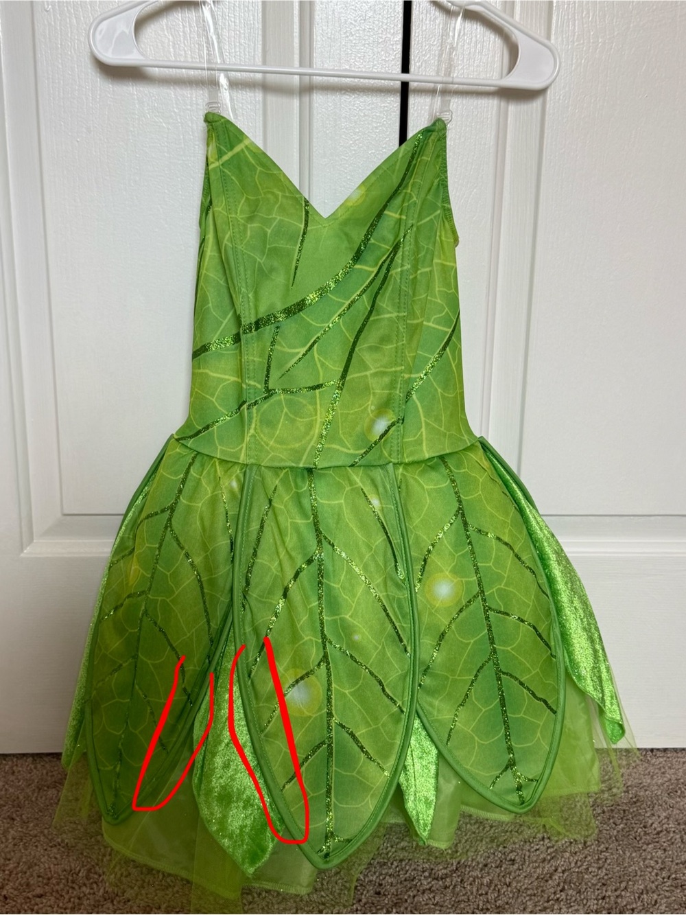 Disney Tinkerbell Green Fairy Costume with Iridescent Wings Small - Picture 13 of 14